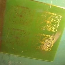 test PCB being etching